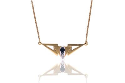 Collana con zaffiro e diamanti - Asta Preziosi