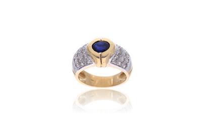 Anello con diamanti e pietra - Asta Preziosi