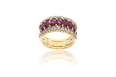 Anello con diamanti e rubini - Asta Preziosi
