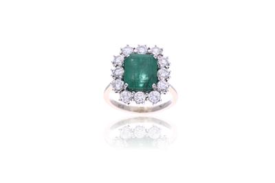 Anello con pietra e diamanti - Asta Preziosi
