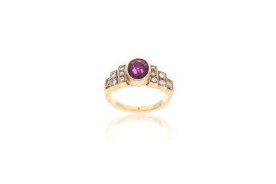 Anello con rubino e diamanti - Asta Preziosi