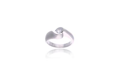 Anello in platino con diamante - Asta Preziosi