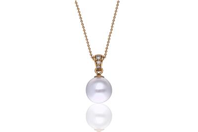 Collana e ciondolo con diamanti e perla South Sea - Asta Preziosi