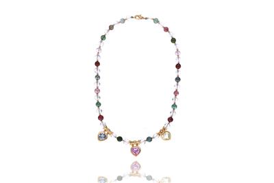 Collana in oro con brillanti e pietre - Asta Preziosi