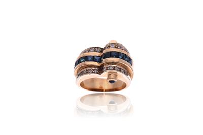 Anello con zaffiri e diamanti - Asta Preziosi