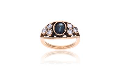 Anello con zaffiro e diamanti - Asta Preziosi