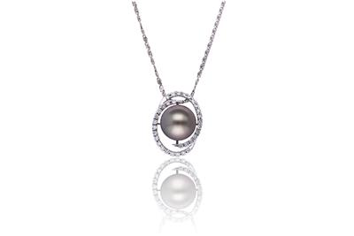 Collana e ciondolo con diamanti e perla coltivata Tahiti - Asta Preziosi