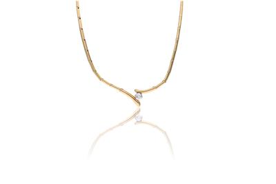 Collana in oro, con diamante - Asta Preziosi