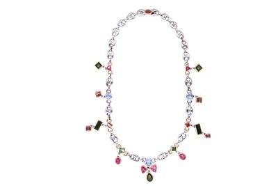 Collana con tormaline e diamanti - Asta Preziosi