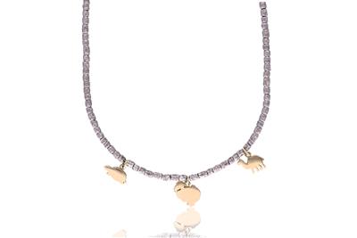 Pomellato, collana in argento con ciondoli in oro - Asta Preziosi