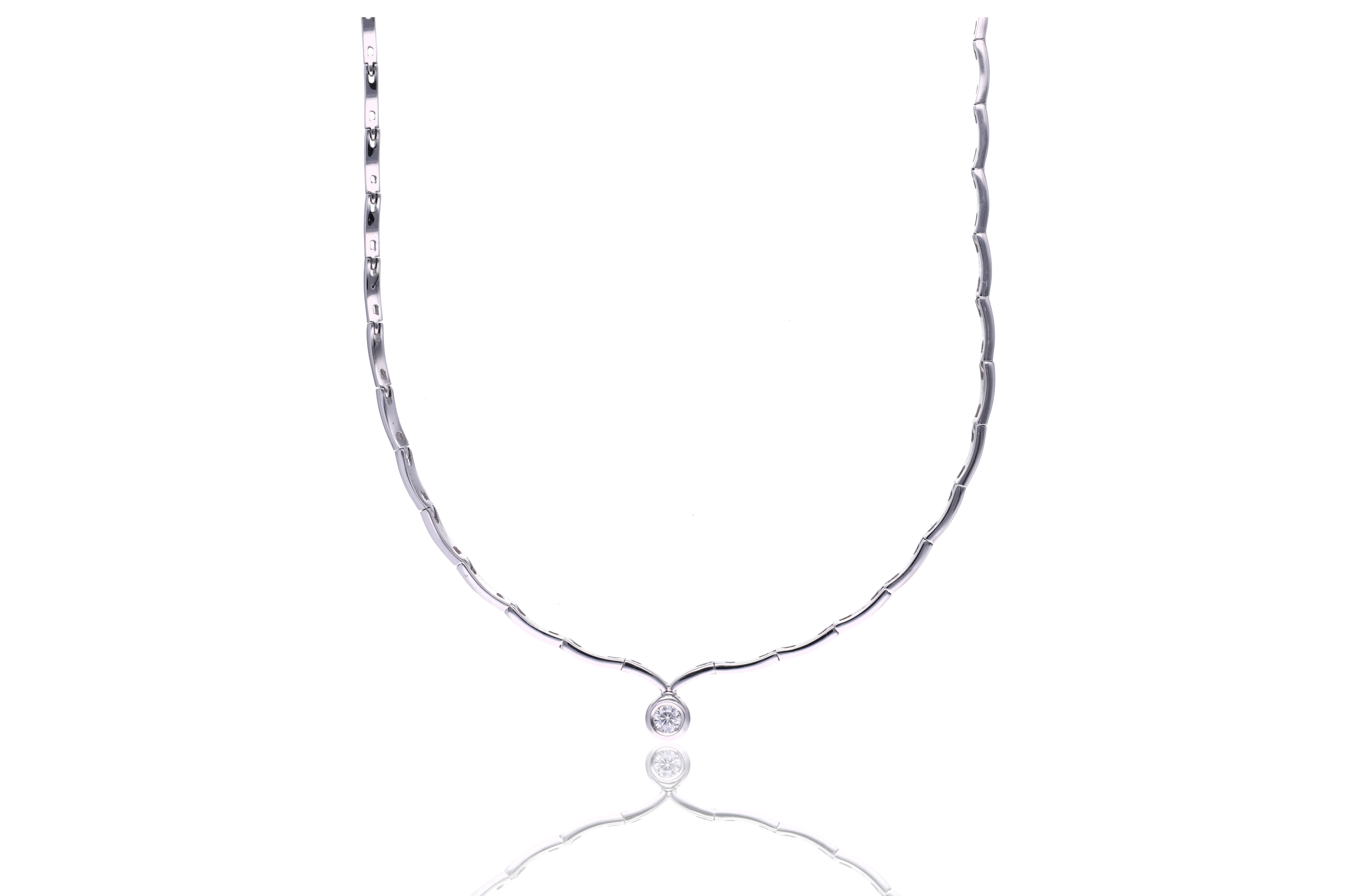 Collana semirigida con diamante - Asta Preziosi