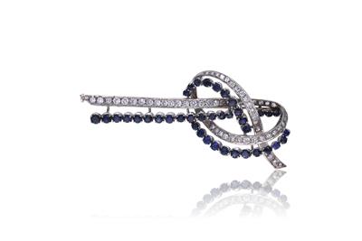 Spilla con diamanti e zaffiri - Asta Preziosi Spilla con diamanti e zaffiri - Asta Preziosi