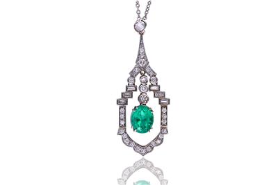 Collana con smeraldo e diamanti - Speciale Gioielli