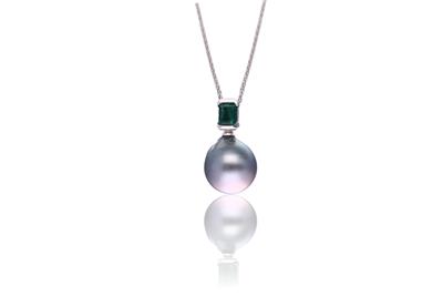 Collana e ciondolo con smeraldo e perla - Speciale Gioielli