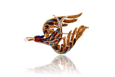 Spilla con perla e diamanti - Speciale Gioielli