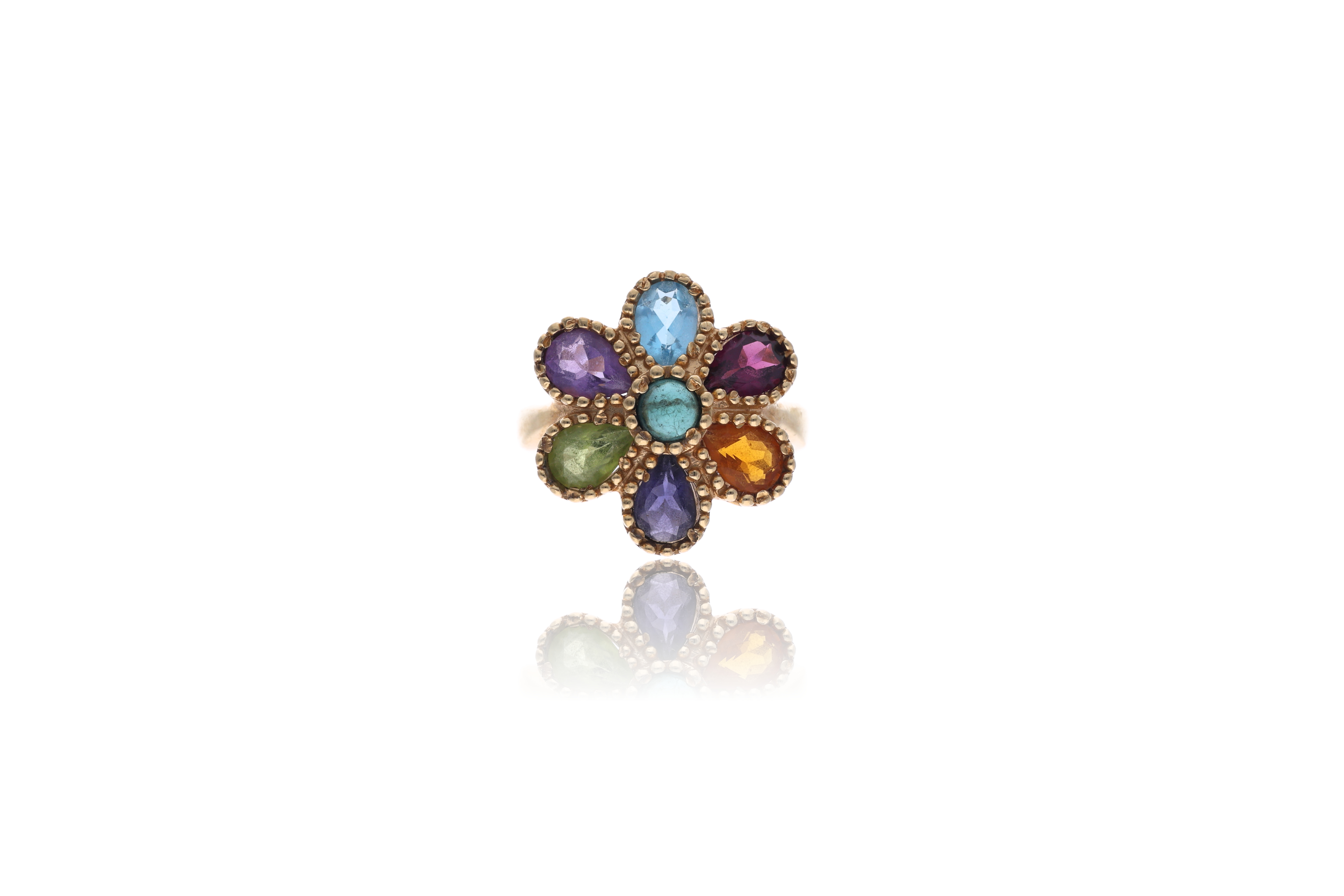 Anello a forma di fiore con pietre - Asta di San Valentino