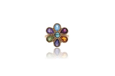 Anello a forma di fiore con pietre - Asta di San Valentino