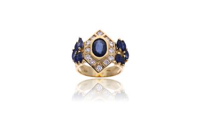 Anello con zaffiri e diamanti - Asta di San Valentino Anello con zaffiri e diamanti - Asta di San Valentino
