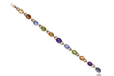 Bracciale con zaffiri, peridoti, ametiste, quarzi e diamanti - Asta di San Valentino Bracciale con zaffiri, peridoti, ametiste, quarzi e diamanti - Asta di San Valentino