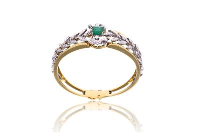 Bracciale rigido con diamanti e smeraldo - Asta di San Valentino Bracciale rigido con diamanti e smeraldo - Asta di San Valentino