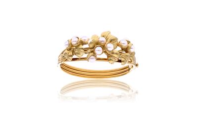 Bracciale rigido in oro con perle - Asta di San Valentino Bracciale rigido in oro con perle - Asta di San Valentino