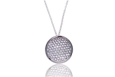 Ciondolo con diamanti, in oro, e collana in argento - Asta di San Valentino Ciondolo con diamanti, in oro, e collana in argento - Asta di San Valentino