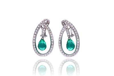 Paio di orecchini con diamanti e pietre - Asta di San Valentino Paio di orecchini con diamanti e pietre - Asta di San Valentino