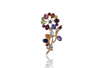 Spilla con pietre e diamanti - Asta di San Valentino Spilla con pietre e diamanti - Asta di San Valentino