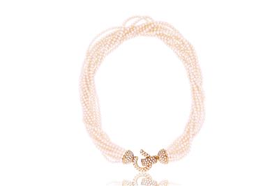 Torchon a 11 fili di perle - Asta di San Valentino Torchon a 11 fili di perle - Asta di San Valentino