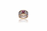 Anello con diamanti e rodolite - Asta di San Valentino Anello con diamanti e rodolite - Asta di San Valentino