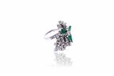 Anello con diamanti e smeraldi - Asta di San Valentino Anello con diamanti e smeraldi - Asta di San Valentino