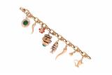 Bracciale con otto ciondoli, pietre e smalti policromi - Asta di San Valentino Bracciale con otto ciondoli, pietre e smalti policromi - Asta di San Valentino