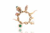 Bracciale con otto ciondoli, pietre e smalti policromi - Asta di San Valentino Bracciale con otto ciondoli, pietre e smalti policromi - Asta di San Valentino