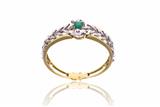 Bracciale rigido con diamanti e smeraldo - Asta di San Valentino Bracciale rigido con diamanti e smeraldo - Asta di San Valentino
