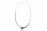 Collana, diamanti e smeraldo in argento, oro parte a titolo 333 - Asta di San Valentino Collana, diamanti e smeraldo in argento, oro parte a titolo 333 - Asta di San Valentino