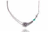 Collana, diamanti e smeraldo in argento, oro parte a titolo 333 - Asta di San Valentino Collana, diamanti e smeraldo in argento, oro parte a titolo 333 - Asta di San Valentino