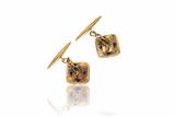 Paio di gemelli in oro, con diamanti e pietre - Asta di San Valentino Paio di gemelli in oro, con diamanti e pietre - Asta di San Valentino