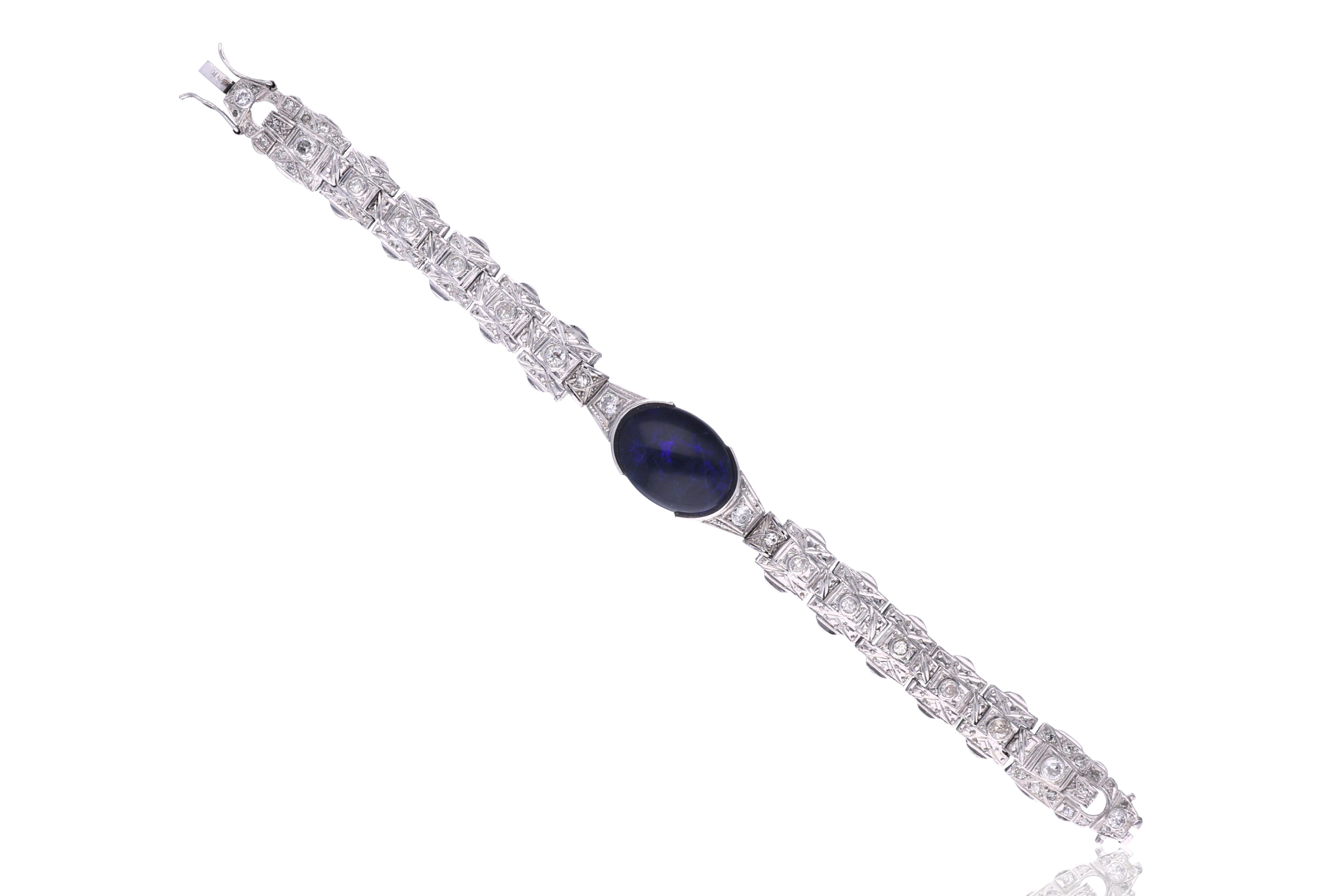 Bracciale con diamanti e pietra cabochon - Asta di Pasqua