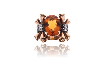 Anello con quarzo e diamanti - Asta di Pasqua Anello con quarzo e diamanti - Asta di Pasqua