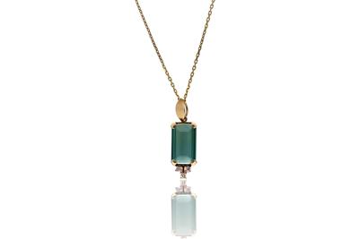 Collana e ciondolo con tormalina e diamanti - Asta di Pasqua Collana e ciondolo con tormalina e diamanti - Asta di Pasqua