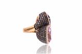 Anello con ametista, kunzite e diamanti - Asta di Pasqua Anello con ametista, kunzite e diamanti - Asta di Pasqua