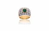 Anello con diamanti e smeraldo - Asta di Pasqua Anello con diamanti e smeraldo - Asta di Pasqua
