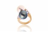 Anello, con perle e diamanti - Asta di Pasqua Anello, con perle e diamanti - Asta di Pasqua