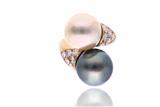Anello, con perle e diamanti - Asta di Pasqua Anello, con perle e diamanti - Asta di Pasqua