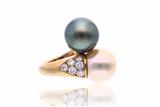 Anello, con perle e diamanti - Asta di Pasqua Anello, con perle e diamanti - Asta di Pasqua