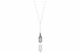 Collana e ciondolo lorgnette con diamanti e zaffiri in platino - Asta di Pasqua