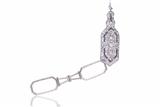 Collana e ciondolo lorgnette con diamanti e zaffiri in platino - Asta di Pasqua