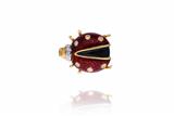 Spilla a forma di coccinella con smalto e diamanti - Asta di Pasqua Spilla a forma di coccinella con smalto e diamanti - Asta di Pasqua
