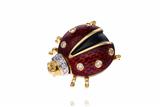 Spilla a forma di coccinella con smalto e diamanti - Asta di Pasqua Spilla a forma di coccinella con smalto e diamanti - Asta di Pasqua