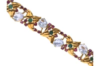 Bracciale con acquemarine, smeraldi e rubini - Asta Orologi & Gioielli Bracciale con acquemarine, smeraldi e rubini - Asta Orologi & Gioielli